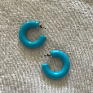Chunky turquoise hoops